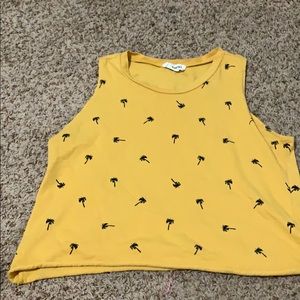 Yellow palm tree tank